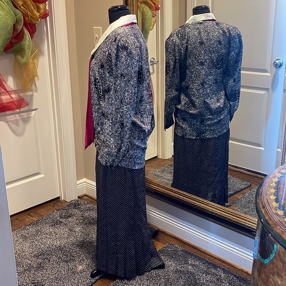 VINTAGE LOUIS FERAUD DRESS BOUGHT AT PENNY PALMER SIZE 10. Black / Cream - Picture 3 of 15